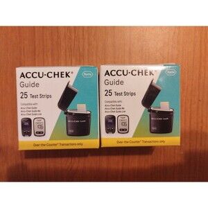 2 Boxes of 25 Count ACCU-CHEK Guide Diabetic Test Strips  Exp-12/2026 Sealed